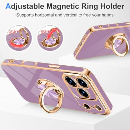 Designed for iPhone 17 Pro Max Case with Ring Stand Slim Purple (Purple / 6.9'' iPhone 17 Pro Max)