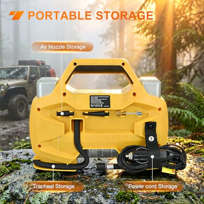 Portable DC 12V Tire Inflator Dual Cylinders and Dual Motors 150PSI (Heavy Duty Tire Inflator)