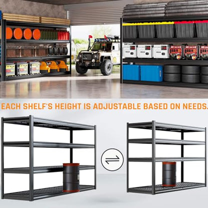 72" W Storage Shelves Heavy Duty Garage Shelving 30" D Metal Shelving Unit (72"Wx30"Dx72H | 4 Tier)