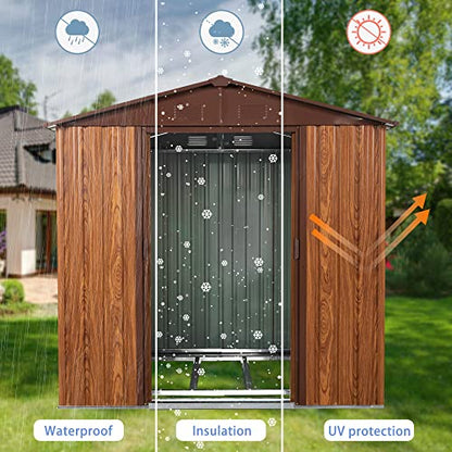 6x6 FT Outdoor Storage Shed (6x6 FT/Window / Coffee)