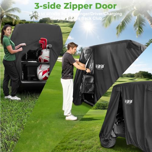 4 Passenger Golf Cart Cover for Yamaha EZGO Club Car (Black)