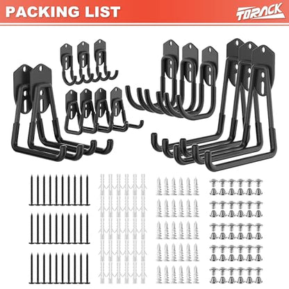 15 PCS Garage Storage Hooks (Black)