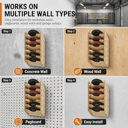 6 Tier Hanging Wooden Sandpaper Storage Holder (6-Tier / 1 Set)
