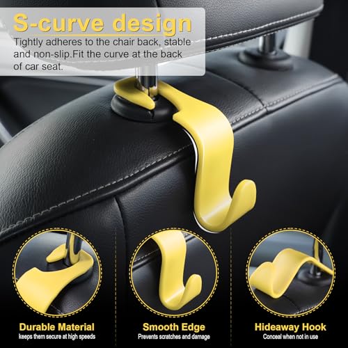 Car Seat Headrest Hook (Yellow)