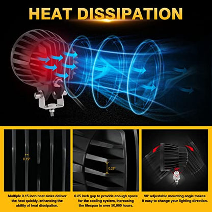 C4 Series 4 Inch Round LED Pod Lights 72W Offroad Spot Light Bar (C4 Series White LED Pods)