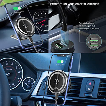 for Magsafe Car Mount Charger for Magnetic Wireless Charging for iPhone12 (Light Black)