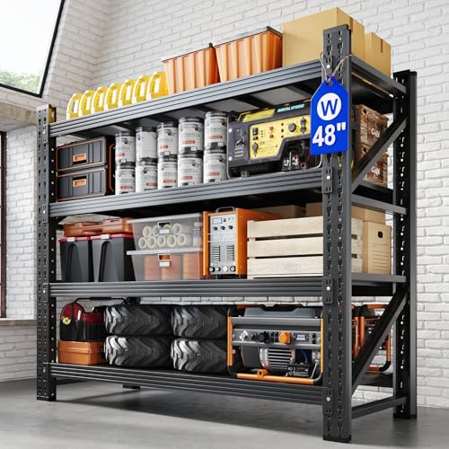 48" W Metal Garage Storage Shelves (48"Wx24"Dx69"H)