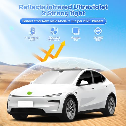Window Shades for 2025 2026 New Tesla Model Y Juniper Accessories Windshield Sun Shade Side Rear Window Covers Sunshade Sun Visor Shield Privacy Protection for Camping Keep Car Cool Black 8PCS (Tesla Model Y Juniper 2025-present)