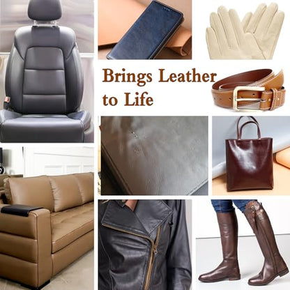 Gray Leather Recoloring Balm Vinyl Auto Dash Board Car Seats Interior Paint Furniture Dye Color Restorer Shoes Sofa Gloves Jacket Purse Bag Couch Stain Remover Fade Scratches Wear Out Repair (Gray)