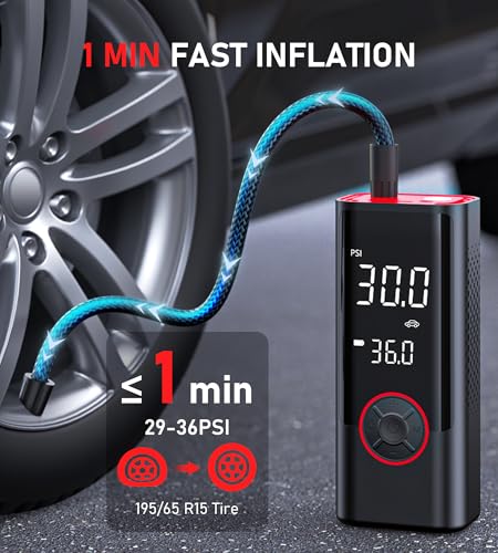 Tire Inflator Portable Air Compressor (Black)