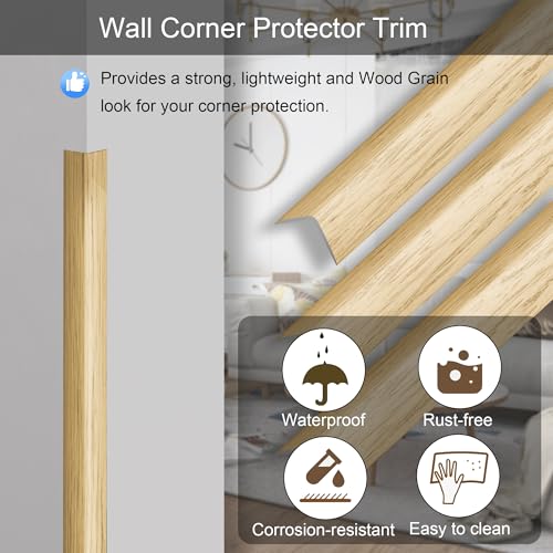 6 Pcs 49" Wall Corner Protector Trim (6pcs * Oak)