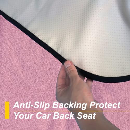 Back Seat Cover for Car Trucks Van SUV Jeep (Rear Bench Seat Towel / Pink)