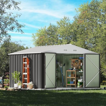 10x8 FT Outdoor Storage Shed (Gray / 10x8 FT)