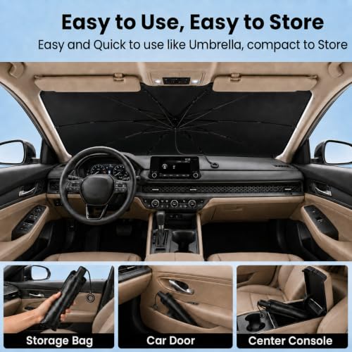 Car Windshield Sun Shade Umbrella (Monster Blue)
