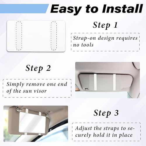 2 PCS Car Sun Visor Mirror (White)