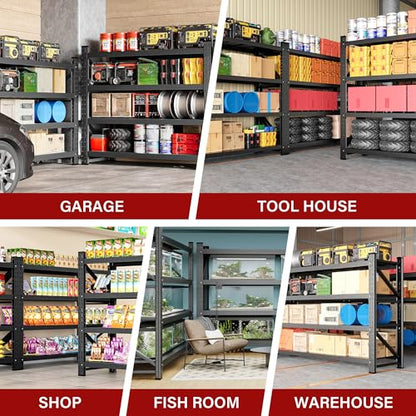 5000LBS Heavy Duty Garage Shelving Units (Matte Black / 60"Wx24"Dx70"H)