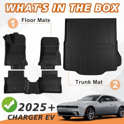 Floor Mats & Trunk Mat for 2026 2025 2024 Dodge Charger EV (Charger EV | 2024+)
