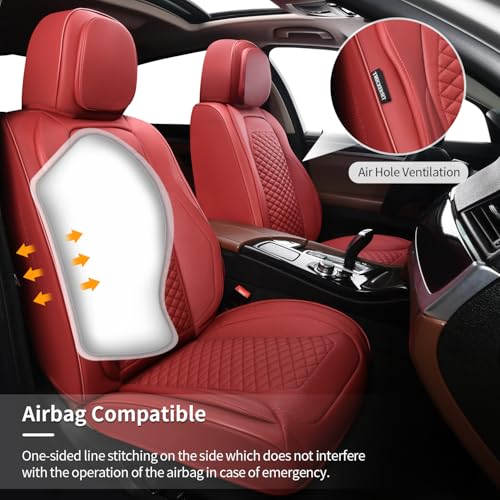Car Seat Covers Full Set (5 Pack / Burgundy)