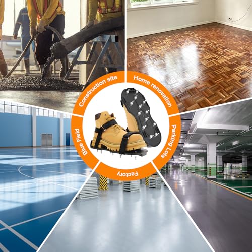 Epoxy Floor Spiked Shoes Fully Assembled Gunite Spiked Shoes with 3 (Fine Black / Medium 1 Pair)