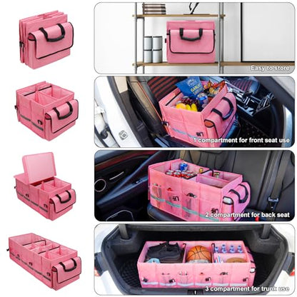 Car Trunk Organizer and Storage for Car (Pink / Large)