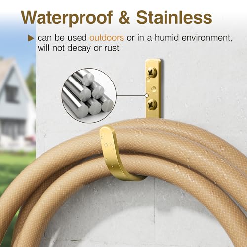 22LB Wall Hooks for Hanging Towel (Brushed Gold / 5 Pack)