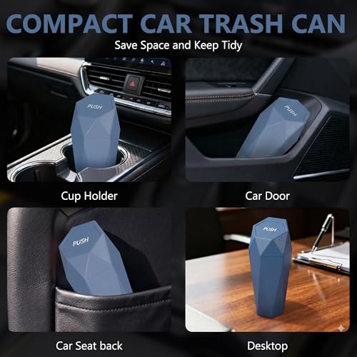 Car Trash Can with Lid (Dark Blue-2Pcs)