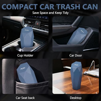 Car Trash Can with Lid (Dark Blue-2Pcs)