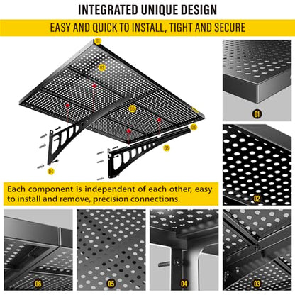 4 Pack 2x3ft Adjustable Garage Wall Shelving 1120lbs Load Capacity Heavy Duty Wall Mounted Storage Shelf Metal Floating Shelves for Garage (4pack-2x3ft / Black)