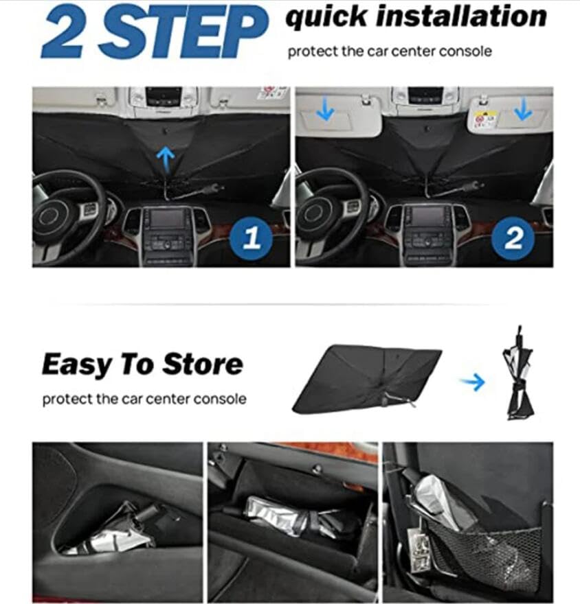 Auto Front Windows Car Windshield Sun Shade Umbrella for Most Vehicles