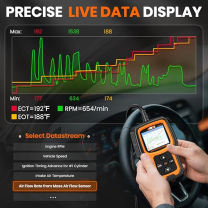 AD410 PRO OBD2 Scanner and Battery Tester (yellow)