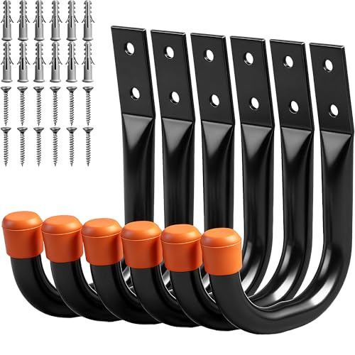 6 Pack Heavy Duty Metal Wall Hooks (4.72in x 3.5in(L x W) (6PCS) / Black)