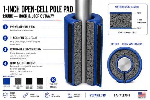 Safety Pole Pad (4 Inch Diameter / TEXAN BLUE)