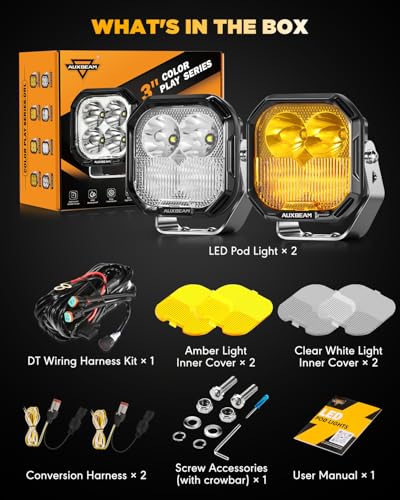 Color Play Series 3 Inch LED Pod Light Off (Color Play 3 Inch Amber/White Combo & DRL)