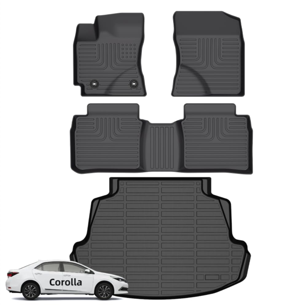 Floor Mats & Cargo Liner for Toyota Corolla Sedan 2014 (BLACK)
