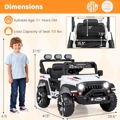 Kids Ride on Truck (White / 41.5” x 26.5” x 27.5”)