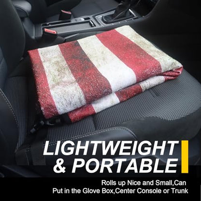 Back Seat Cover for Car Trucks Van SUV Jeep (Rear Bench Seat Towel / American Flag)
