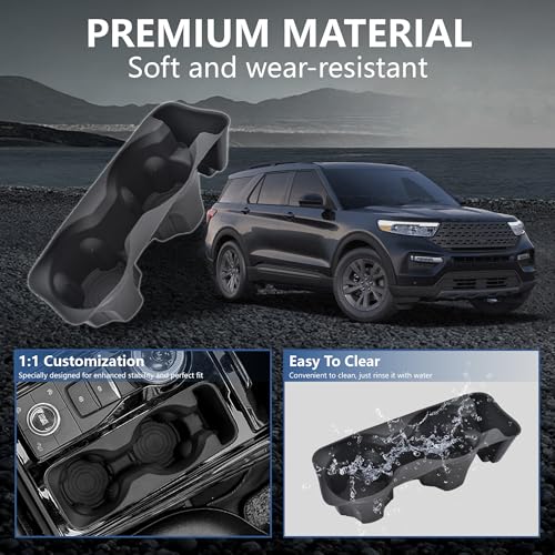 Cup Holder Inserts for Ford Explorer 2020 (For Ford Explorer 2020-2024)