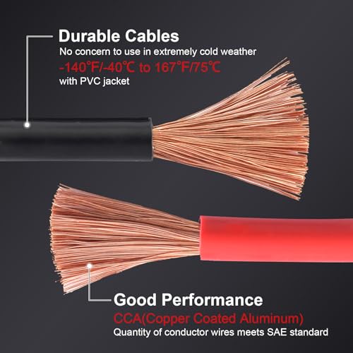 4 Gauge 20 Feet Heavy Duty Jumper Cables for Car and SUV (4 Gauge, (20FT) Standard Connector)