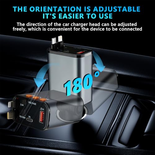 Retractable Car Charger (Black)