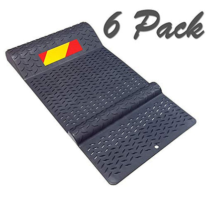 Pack of 6 Pair of Plastic Parking Mat Guides for Garage Vehicles (6 Pack / Gray)