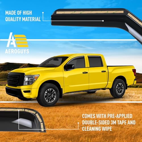 Extra Durable Window Deflectors in (For Nissan Titan 17-24)