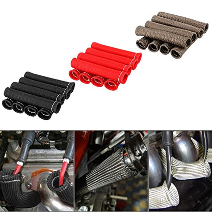 Spark Plug Wire Boots Thermal Protection Insulator Sleeve (red)