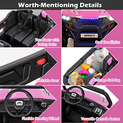 2 Seater Ride on Car for Kids (Pink)