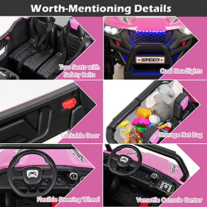 2 Seater Ride on Car for Kids (Pink)