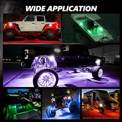 Photon 8 Pod RGB LED Aluminum Rock Lights (8PCS RGB (Black Pod) / RGB Black Pod)