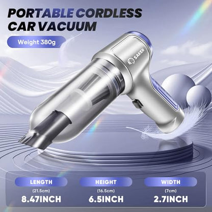 Handheld Car Vacuum Portable Cordless 15000Pa Blue (Blue)