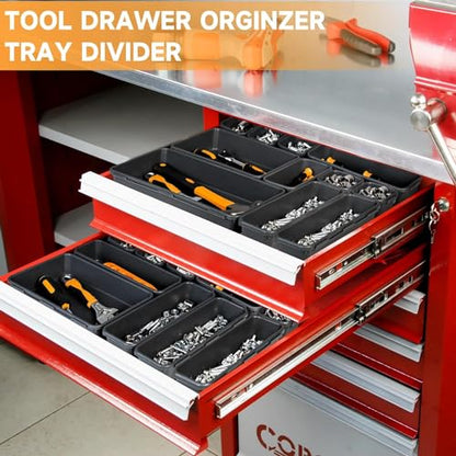Tool Box Organizer Tray (Black: 24 PCS)