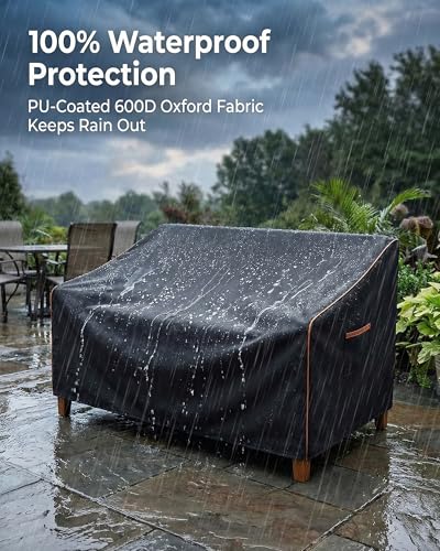 Outdoor Sofa Cover (#Black / 80W x 42D x 33H)