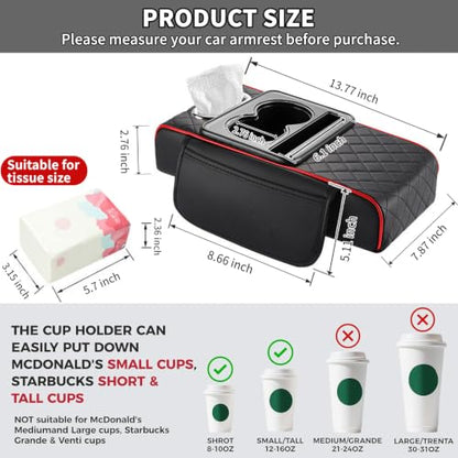 5-in-1 Center Console Cover Fit for Chevy Colorado #005 Redline (Fit for Chevy Colorado / #005 Black&Red)