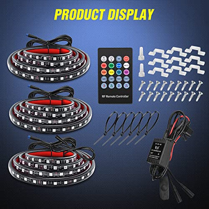 3PCS 60 Inch RGB Truck Bed Light Strip 270 LED Neon Accent LED (RGB (Red, Green, Blue) / Truck Bed Light Strip)